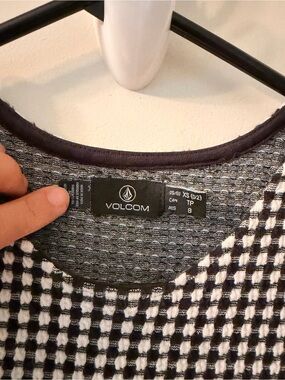 Volcom Black & White Checkered Knit Top